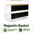 Ofiray-home Magnetic Fridge Shelf with Wood Lid, Fruit Potato Onion Storage Bins, Pantry Organizers, Large Container Spice Rack for Refrigerator, Kitchen Counter, Cabinet (1, White)