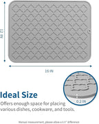 AMOAMI-Dish Drying Mats for Kitchen Counter-Silicone Dish Drying Mat-Kitchen Dish Drying Pad Heat Resistant Mat-Kitchen Gadgets Kitchen Accessories Kitchen Small Appliances(12" x 16", GREY)