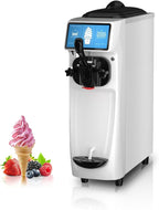 Soft Serve Ice Cream Machine, 4 to 4.5 Gal/H Ice Cream Maker 7 Inch Screen Soft Serve Machine with Pre-Cooling & Fresh-Keeping, 6L Stainless Hopper, Enclosed Body for Home Party Café Store