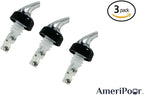 Measured Pourer - Liquor Bottle Pourers - Collared - (3pk) Made 100% In The USA. Bar Spouts That Don't Leak - No Cracks, Just A Perfect Cocktail Pour Everytime. Great for Wine Too! (.50oz)