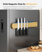 Swaitee Magnetic Knife Holder for Wall, 18 Inch Large Bamboo Knife Magnetic Strip, Housewarming Gifts for New Home, Kitchen Wall Storage Space Savers, Farmhouse Kitchen Utensil Organizer Essentials