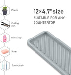 EG-SIPRO Kitchen Sink Organizer Tray,Sponge Holder for Kitchen Sink Bathroom Counter Tray Sponge Caddy Silicone Soap Holder for Soap dispenser, Bottle, Dishwashing Accessories(2-pack)