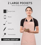 Syntus Apron for Men Women, Adjustable Cooking Kitchen Chef Aprons with 2 Pockets, Cotton/Polycotton/Polyester