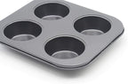4 Cup Muffin Pan 2 Pcs (8.5 X 7.48 Inch) Air Fryer Small Oven Cupcake Baking Pan Non Stick No Toxic Bakeware