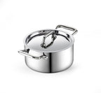 Cooks Standard Multi-Ply Clad Stainless Steel Butter Warmer, Small Sauce Pan with Lid, 0.68 Qt Chocolate Melting Pot for Seafood, Milk Cheese Cooking Camping Pot with Dual Handles