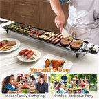 SIMOE 35'' Electric Teppanyaki Grill Griddle, BBQ Smokeless Grills, 2000W Indoor Outdoor Barbecue Griddles Table Top with Nonstick Surfaces and Adjustable 5 Temperature Setting