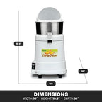 Waring Commercial JC4000 Heavy Duty Citrus Juicer with Dome, 120V, 5-15 Phase Plug, 10 x 10 x 19.5 inches, White