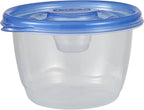 Glad GladWare To Go Lunch Food Storage Containers with Lids, Medium Round BPA Free Plastic with Built-In Dressing Cup for Salads and Lunches, Microwave Dishwasher Safe, 32 Oz, 4 Count