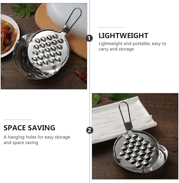 SOLUSTRE Vegetable Grater Multi-Functional Food Scraper Tool Stainless Steel Jelly Scraper for Kitchen Use with Hanging Hole Lightweight and Portable 6.10X3.85X1.73 Inches