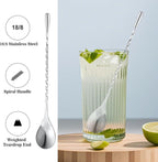 BARsics 24oz Stainless Steel Bar Cocktail Shaker, 1oz/2oz Jigger and 8" Mixing Spoon