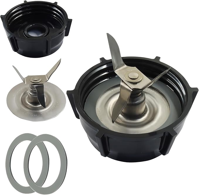 1 Set Replacement Blender Blade, Ice Crusher Base Cap Two Rubber O Ring Gasket, Compatible Accessory Kit for Oster Osterizer Blenders