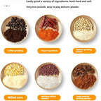Kitchen Grinder | 500W Electric Mill | Grinds Spices, Nuts, Grains, Coffee | 1 Stainless Steel Blade | Wet & Dry Use