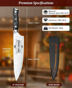 MOSFiATA Gifts for Him Her Men Women Husband, Christmas Xmas Stocking Stuffers, Birthday Gifts ideas for Him Her, 8 inch Pro German Chef Knife, Kitchen Knife Gift Set