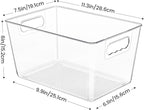 YIHONG Clear Plastic Storage Organizer Bins, 4 Pack Pantry Food Storage Bins with Handle for Kitchen,Refrigerator, Freezer,Cabinet Organization and Storage