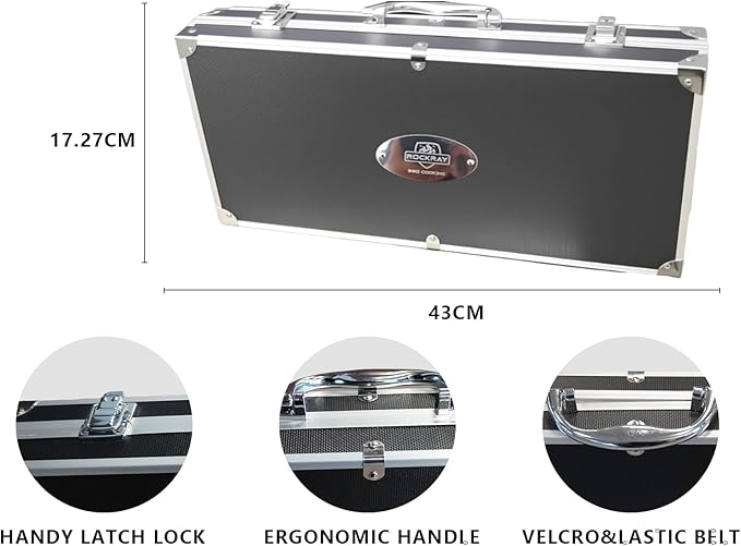 BBQ Grill Tools Set, 21-Piece Stainless Steel Grill Utensils with Aluminum Case, Heavy Duty Grilling Accessories, The BBQ Accessories Gift for Father's Day and Christmas