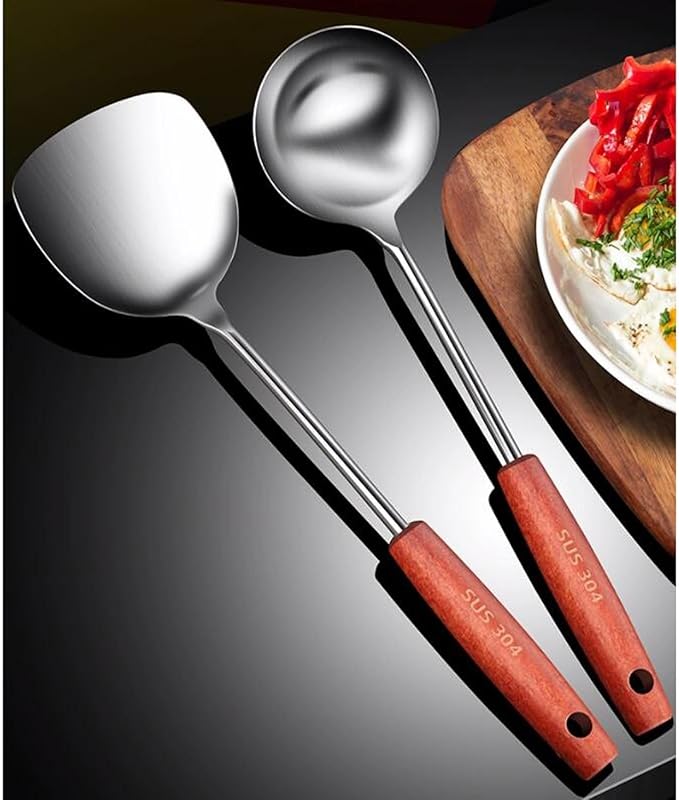 Kitchen Utensils Set，Cooking Utensils Kitchen Tools 4 Pieces Spoons for Cooking Spatulas Cooking Utensils Sets Stainless Steel Spatulas Spoons Gadgets