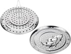 DS. DISTINCTIVE STYLE Steamer Rack 10.1 Inch 304 Stainless Steel Steaming Rack Steam Tray with Removable Legs for Steaming Crab, Tamale Cookware Instant Pressure Cooker Multi-functional Steamer Basket (Silver - 25.6 cm)