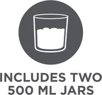 BLACK+DECKER Perfect Pint Ice Cream Maker Accessories – 2-Pack 1-Pint Replacement Jars, Extra Containers for Ice Cream, Gelato, Sorbet & Frozen Yogurt