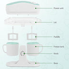 Pukomc Ice Cream Maker Machine for Home Use, with Two Ice Cream Bowls,Simple Operation and Easy to Clean,White Green