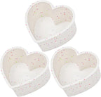4 Inch Mini Heart Shaped Cake Pans Nonstick Silicone Heart Cake Molds for Baking Set of 3 (Cream)
