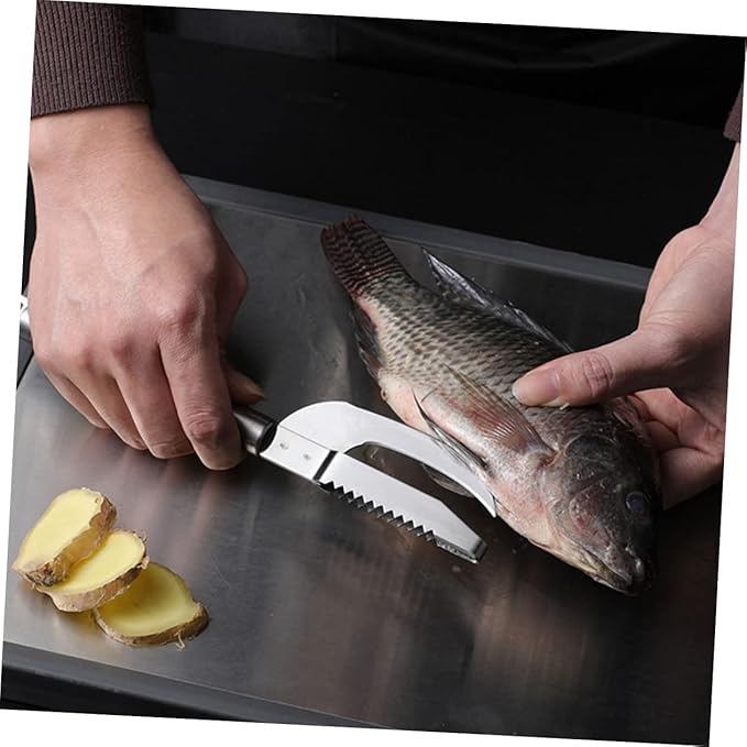 2pcs Fish Remover Set Stainless Steel Handle Multi-Use Fish Scaler and Belly Opener Tool for Kitchen Reusable Gadget