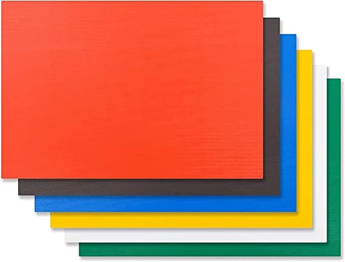 TrueCraftware- Cutting Boards for Kitchen 18" X 12" X 1/2” Assorted Colors Set of 6- Color Coded Durable Kitchen Cutting Board Chopping Board Non Slip Cutting Mat for Meat Vegetables Dishwasher Safe