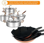 BYKITCHEN Larger & Thicker Pan Protectors, Set of 12 and 3 Different Sizes, Felt Pot Pan Separators, Pan Dividers Pads for Stacking and Protecting Your Cookware