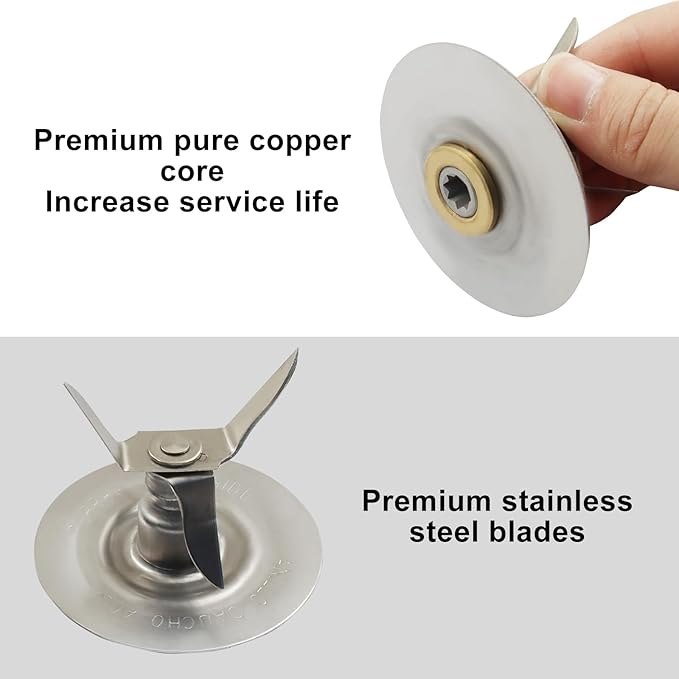1 Set Replacement Blender Blade, Ice Crusher Base Cap Two Rubber O Ring Gasket, Compatible Accessory Kit for Oster Osterizer Blenders