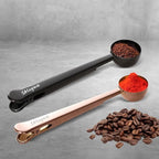 Rose Gold Coffee Scoop with Bag Clip, Multi-Function Milk Powder Measuring Spoon, 20ml