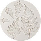 Tropical Leaf Silicone Mold Fern Leaves Fondant Molds For Cake Decoration Cupcake Topper Chocolate Candy Resin Polymer Clay Set of 4