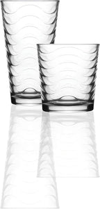Circleware 12-Piece Set of Highball Tumbler Drinking Glasses and Whiskey Cups, Home & Kitchen Party Glassware for Water, Beer, Juice, Ice Tea, Bar Beverages, 6-15.75 oz & 6-12.5 oz, Pulse