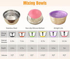 600W Electric Hand Mixer with 6 Piece Mixing Bowls with Airtight Lids Set, Mixer Electric Handheld Stainless Steel Metal Nesting Bowls Set for Kitchen Cooking Baking