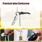 4 Pieces Professional Waiter Corkscrew Wine Openers,Green Wine Keys Opener Stainless Steel Hinges Serrated Foil Cutter for Restaurant Waiters, Sommelier, Bartenders (Green)