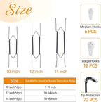 Bilillo 18 pcs Plate Hangers for The Wall, 10/12/14 Inch Invisible Decorative Wall Plate Hangers, Stainless Steel Plates Walls Hanger for Display Various Sizes with Hooks for Decorative (Black)