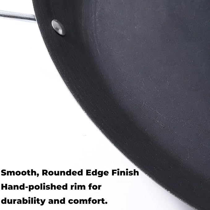 16 Inch Cast Iron Comal Redondo para Tortillas Grande – Large Round Heavy-Duty Griddle Pan with Dual Handles for Mexican Cooking, Quesadillas, Tlayudas, and Outdoor Grill Use