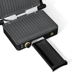 Panini Press Indoor Grill 1 2-in-1200W Non-Stick Removable Plates Sandwich Maker by Drew Barrymoree. (Black Seaseme)