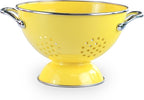 Reston Lloyd, 1.5 Quart Powder Coated Steel Kitchen Strainer Basket for draining Pasta, Vegetable and Fruit, Chrome Handles and Wide Stable Base, Lemon