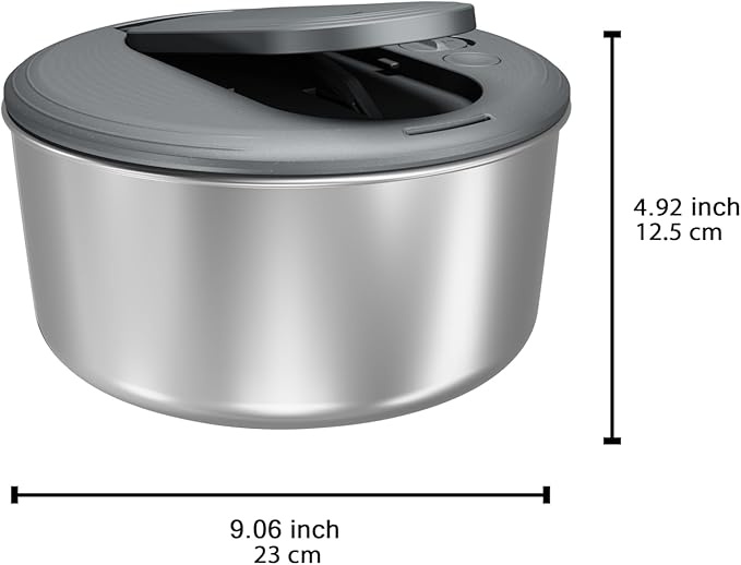 Zyliss Swift Dry Stainless Steel Salad Spinner - Fruit Cleaner & Lettuce Spinner with Push Pump - Non-Slip Bowl - Dishwasher Safe - Small