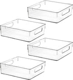 Clear Plastic Storage Bins, Pantry Organizers and Storage, Kitchen Organization and Storage Containers Bins for Organizing, Fridge, Freezer, Bathroom, Pantries, Medicine Cabinet Organizer Bin