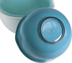 Set of 3 Mixing Bowls with Pour Spout-Nesting Design Saves Space - Non-Slip, BPA Free, Dishwasher Safe Plastic - Kitchen Cooking and Baking Supplies (Blue)