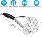 Joyoldelf Heavy Duty Stainless Steel Potato Masher with Potato Peelers, Masher Kitchen Tool & Food Masher/Potato Smasher with Silicone Handle, Perfect for Bean, Vegetable, Fruits, Avocado, Meat