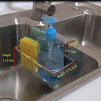 Kitchen Sponge Holder - JIANYI Stainless Steel Holder, Kitchen Sink Caddy, Dishwashing Liquid Drainer Rack - Sink Organizer for Sponge Brush Soap Towel and Sink Supplies