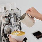 Milk Frothing Pitcher, 350ml/12oz Steaming Pitchers Stainless Steel Milk Coffee Cappuccino Latte Art Barista Steam Pitchers Milk Jug Cup with Decorating Art Pen, Matte White