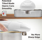 Kitchen Mama Auto Electric Can Opener: Open Your Cans with A Simple Press of Button - Automatic, Hands Free, Smooth Edge, Food-Safe, Battery Operated, YES YOU CAN (White)