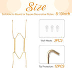 3 Pack Plate Hangers for The Wall, Suitable for 8-10 inch Art Plate, Stainless Steel Invisible Heavy Duty Wire Plate Holder with Wall Hooks, Plate Hangers for Displaying Plates, Platter, Dish, Gold