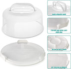 Zoofen Round Cake Carrier White Cake Stand 11 Inch Plastic Cake Container with Handle and Lid for Travel(White)