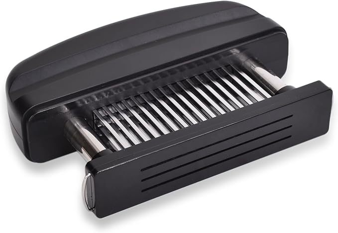 Meat Tenderizer Tool - 48 Stainless Steel Needle Blades for Tenderizing Chicken, Steak, Pork, Beef – Handheld Meat Tenderizer Stapler to Enhance Texture & Taste – Complete with Cleaning Brush
