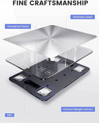 33lb Food Scale, NASA-Grade Digital Kitchen Scale, Precisely Measures Grams and Ounces for Baking and Cooking, Waterproof Tempered Glass & Stainless Steel Platform