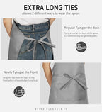 Syntus Apron for Men Women, Adjustable Cooking Kitchen Chef Aprons with 2 Pockets, Cotton/Polycotton/Polyester
