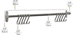 Wallniture Lyon 31.5" Wall Mount Kitchen Utensil Holder With 10 S Hooks For Hanging Pots and Pans Set